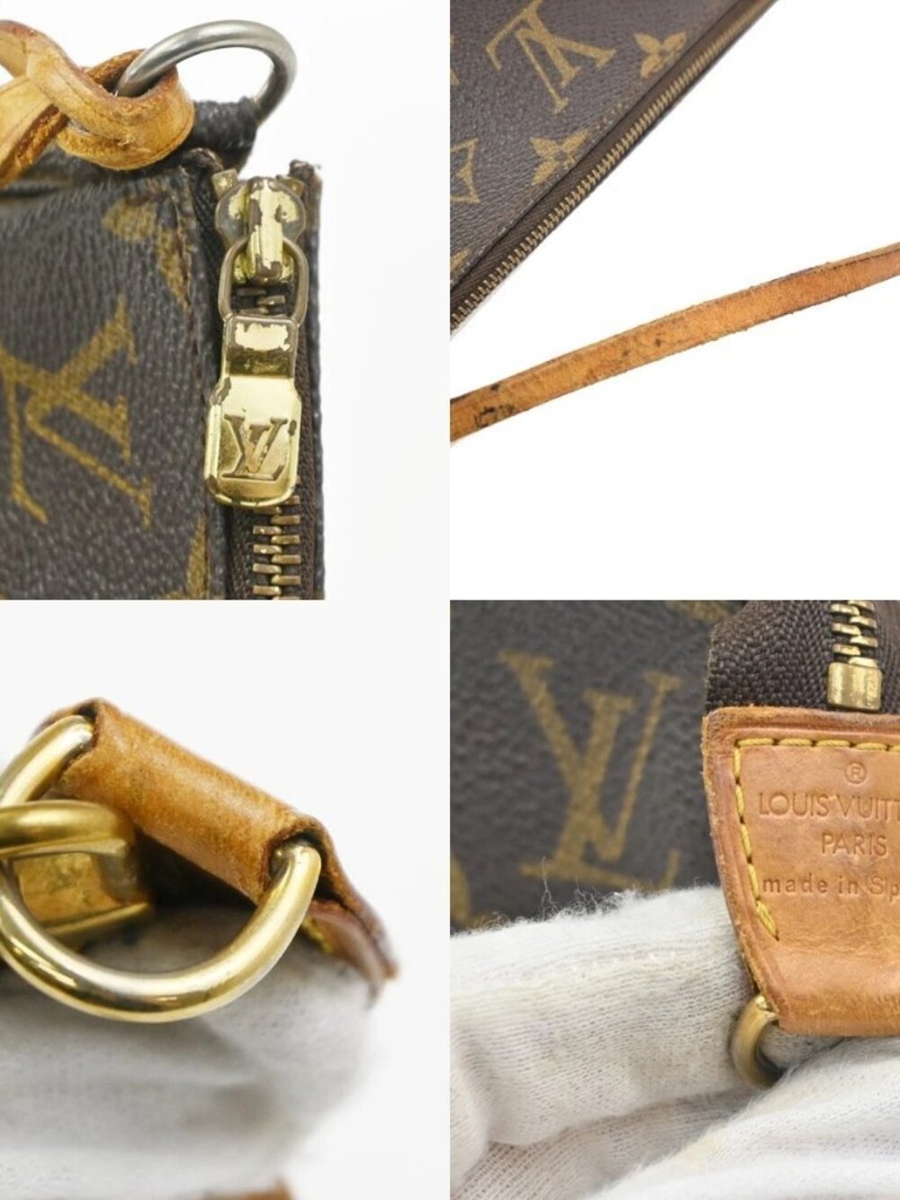 LOUIS VUITTON Pochette Accessoires Hand Bag Monogram Leather BN M51980 85MA488 - Picture 8 of 16